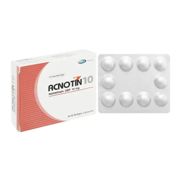 Acnotin 10mg Mega 3 vỉ x 10 viên