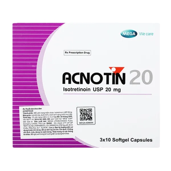 Acnotin 20mg Mega We care 3 vỉ x 10 viên