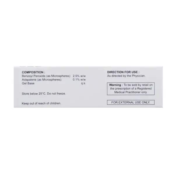 Hydrous Benzoyl Peroxide And Adapalene Gel Peroduo 15g