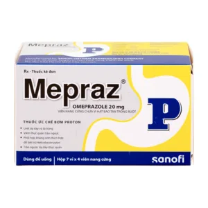 Thuốc Mepraz 20mg Sanofi - Điều trị loét dạ dày tá tràng, viêm thực quản trào ngược (28 viên)